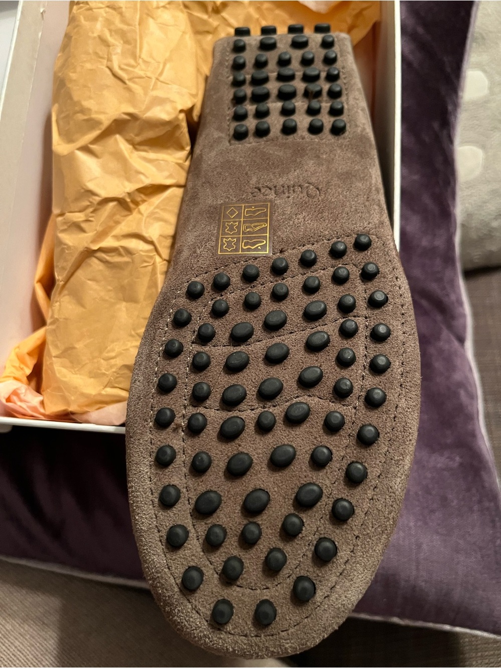 Quince Women's 100% Suede Driver Loafer Medium Brown Size 8 (fit like 7.5) NIB! - Picture 8 of 8